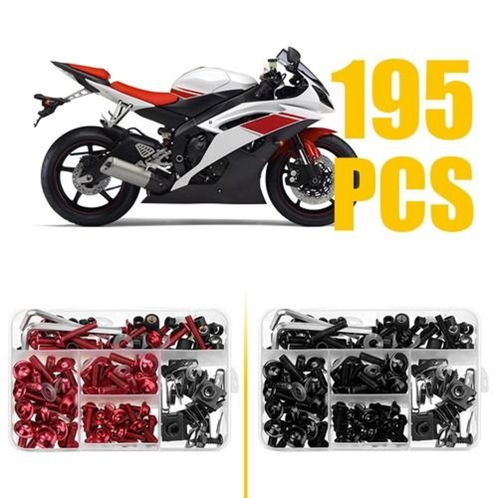 Motorcycle Fairing Bolt Kit Red Anodized Screws Fit Complete Parts Replacement 0