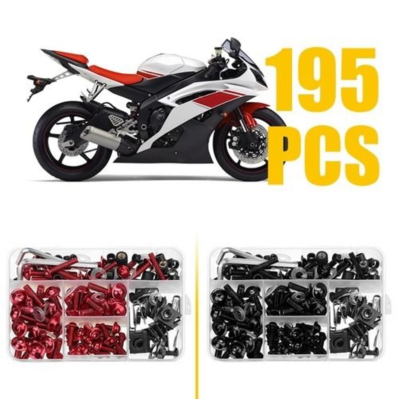 Motorcycle Fairing Bolt Kit Red Anodized Screws Fit Complete Parts Replacement 0