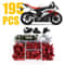 Motorcycle Fairing Bolt Kit Red Anodized Screws Fit Complete Parts Replacement 3