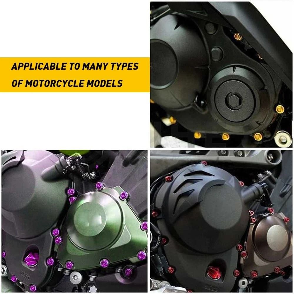 Motorcycle Fairing Bolt Kit Red Anodized Screws Fit Complete Parts Replacement 6