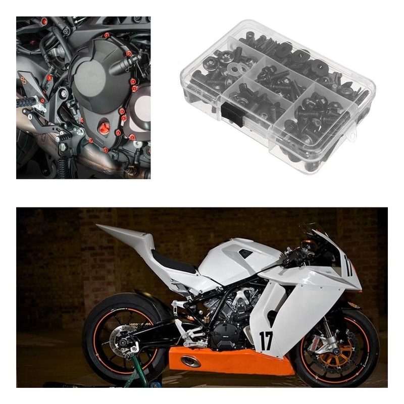 Motorcycle Fairing Bolt Kit Red Anodized Screws Fit Complete Parts Replacement 9