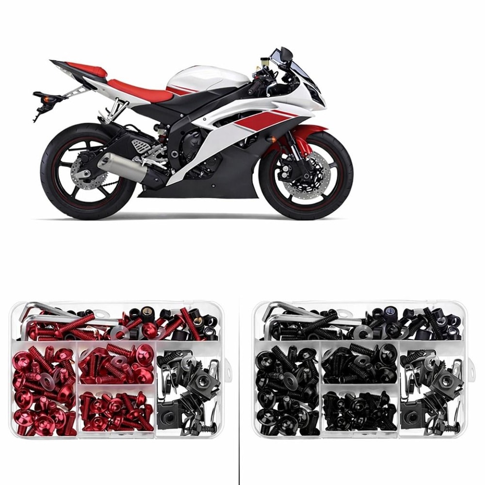 Motorcycle Fairing Bolt Kit Red Anodized Screws Fit Complete Parts Replacement 0