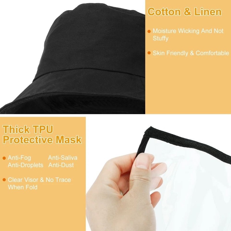 Transparent Protection Hat Anti Spitting Saliva Splash Face Cover Unisex UV Shield Cap For Outdoor
