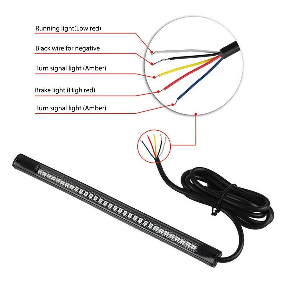 Flexible Turn Signal Light LED Tail Brake Stop Indicator For Easy Installation 9