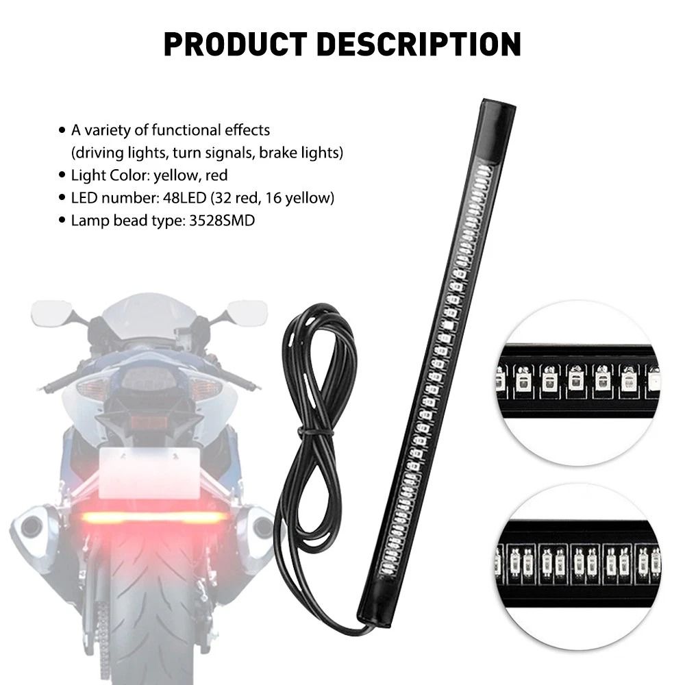 Flexible Turn Signal Light LED Tail Brake Stop Indicator For Easy Installation 6