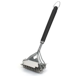 stainless steel bbq grill cleaning brush, long handle, scraper for stubborn stains, suitable for char-broil