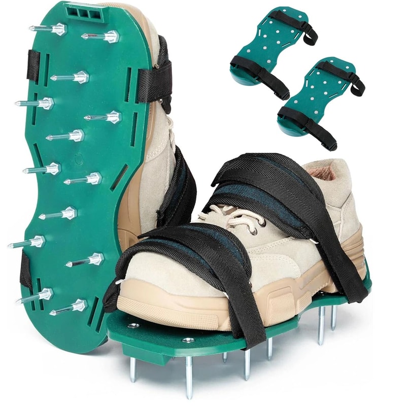 Lawn Aerator Shoes For Grass Loosen Soil Improve Root Growth Durable Adjustable Aeration Shoes Ide 0