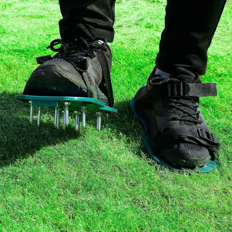 Lawn Aerator Shoes For Grass Loosen Soil Improve Root Growth Durable Adjustable Aeration Shoes Ide 10