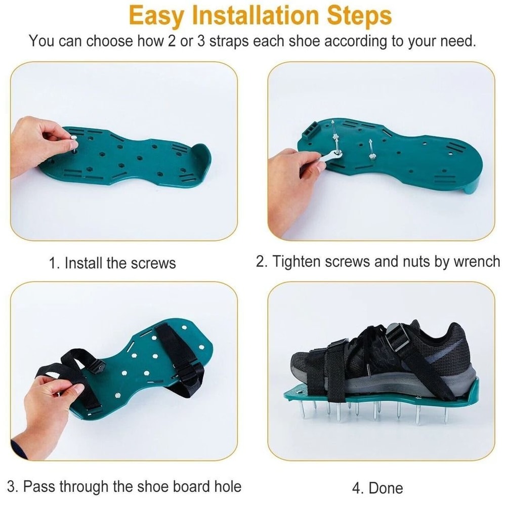 Lawn Aerator Shoes For Grass Loosen Soil Improve Root Growth Durable Adjustable Aeration Shoes Ide 4