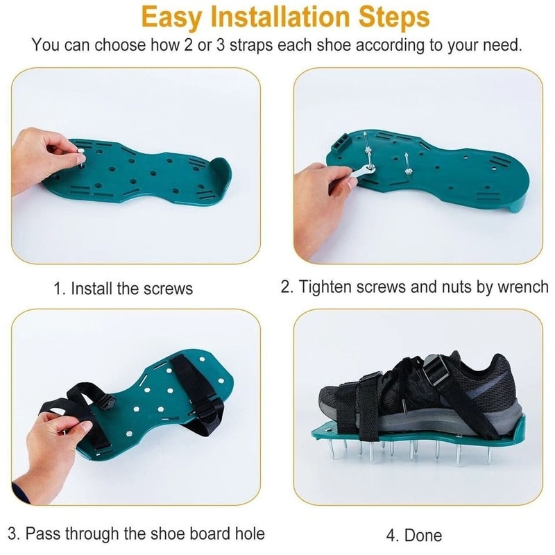 Lawn Aerator Shoes For Grass Loosen Soil Improve Root Growth Durable Adjustable Aeration Shoes Ide 4
