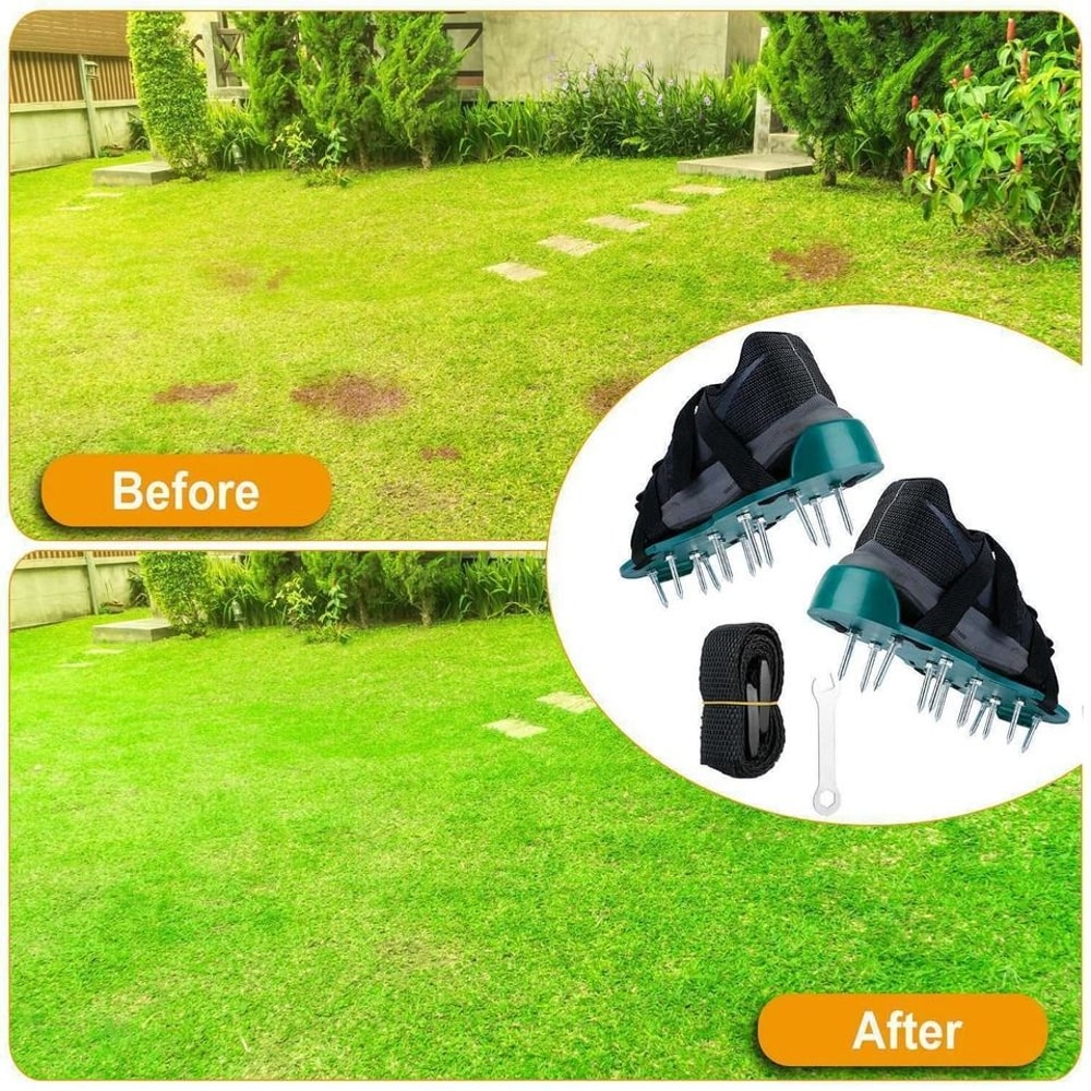 Lawn Aerator Shoes For Grass Loosen Soil Improve Root Growth Durable Adjustable Aeration Shoes Ide 5
