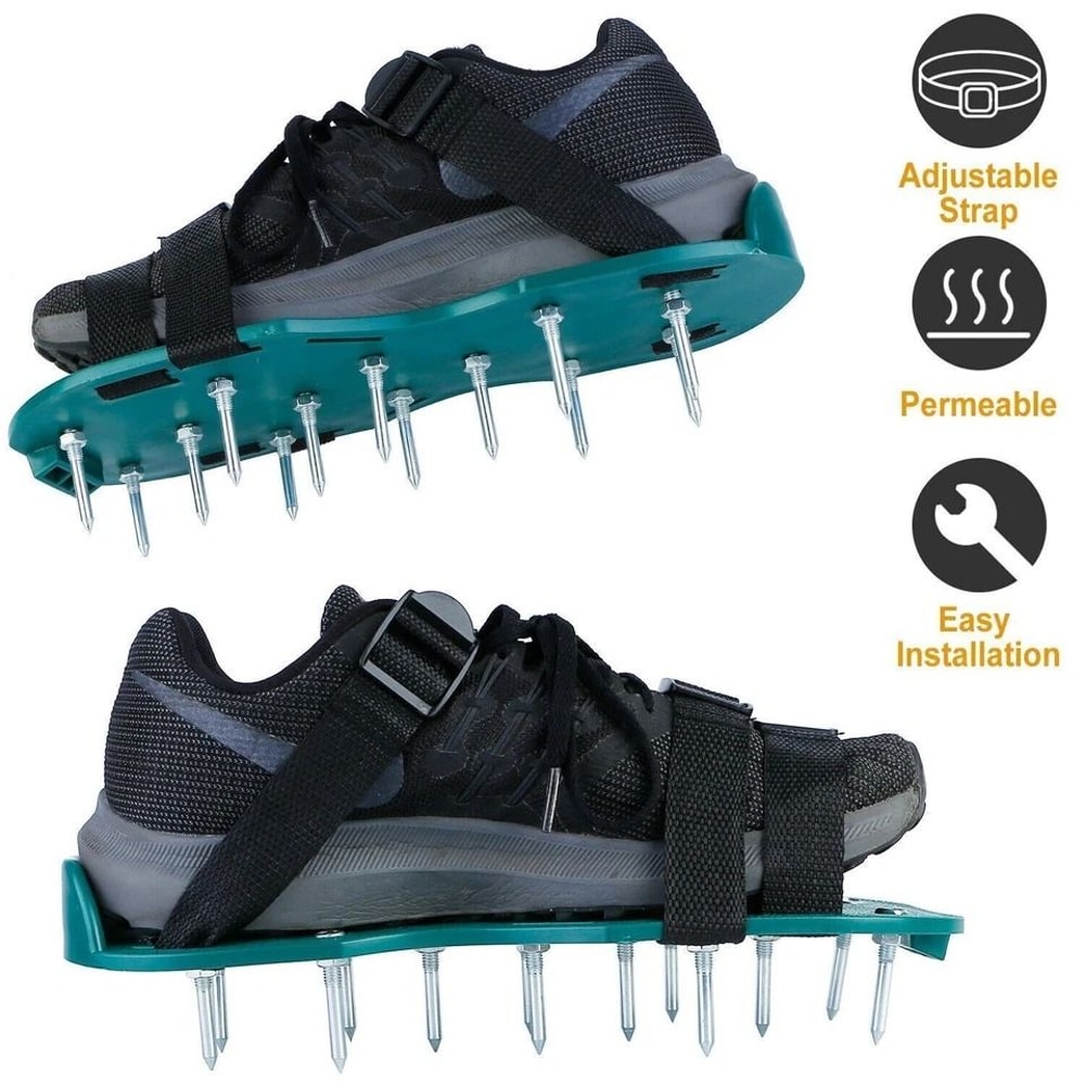 Lawn Aerator Shoes For Grass Loosen Soil Improve Root Growth Durable Adjustable Aeration Shoes Ide 7