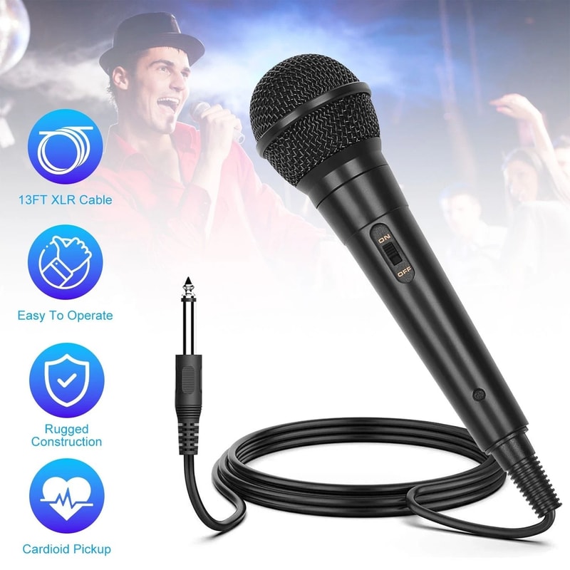 Cardioid Dynamic Wired Microphone Portable Vocal Mic For Singing Perfect For Live Performances 1