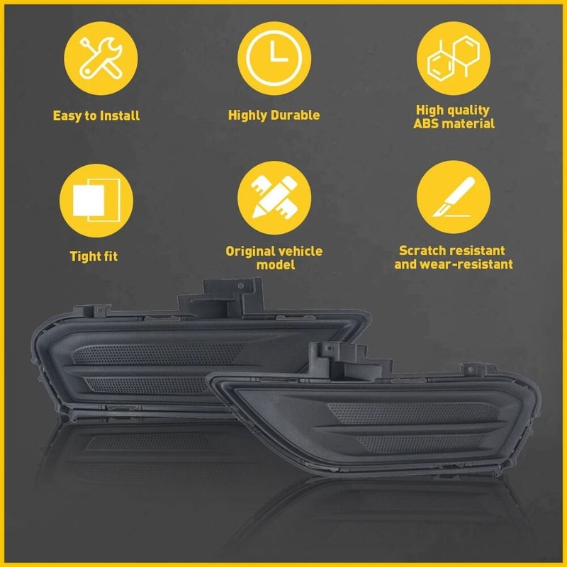 Durable Driver Passenger Side Fog Lamp Covers Perfect Fit LongLasting Protection 4