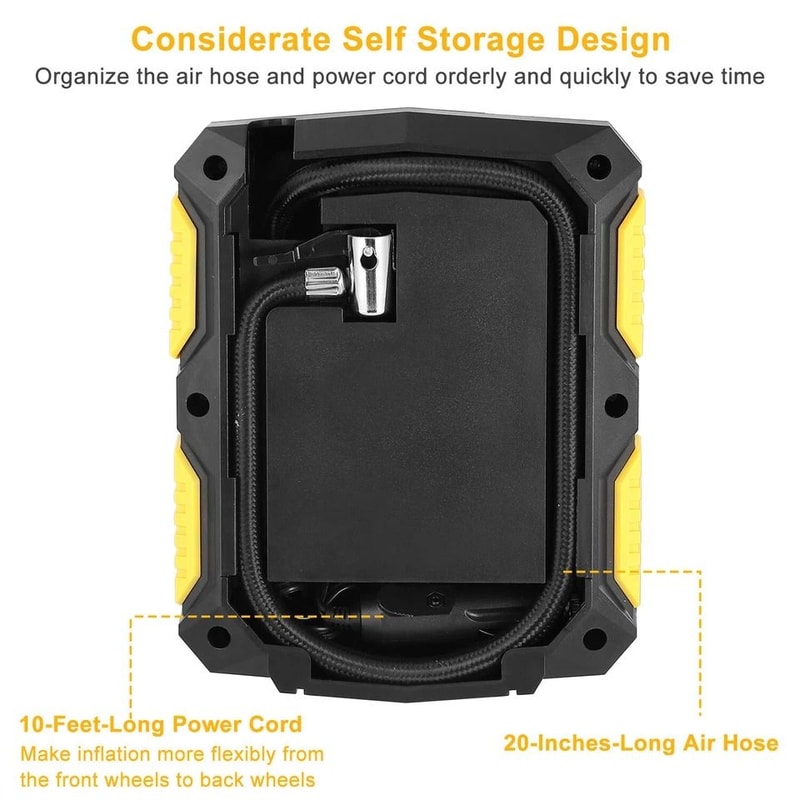 Tire Inflator Portable Car Air Pump Compressor Electric LED Display Auto Shut Off Fast Inflation 9