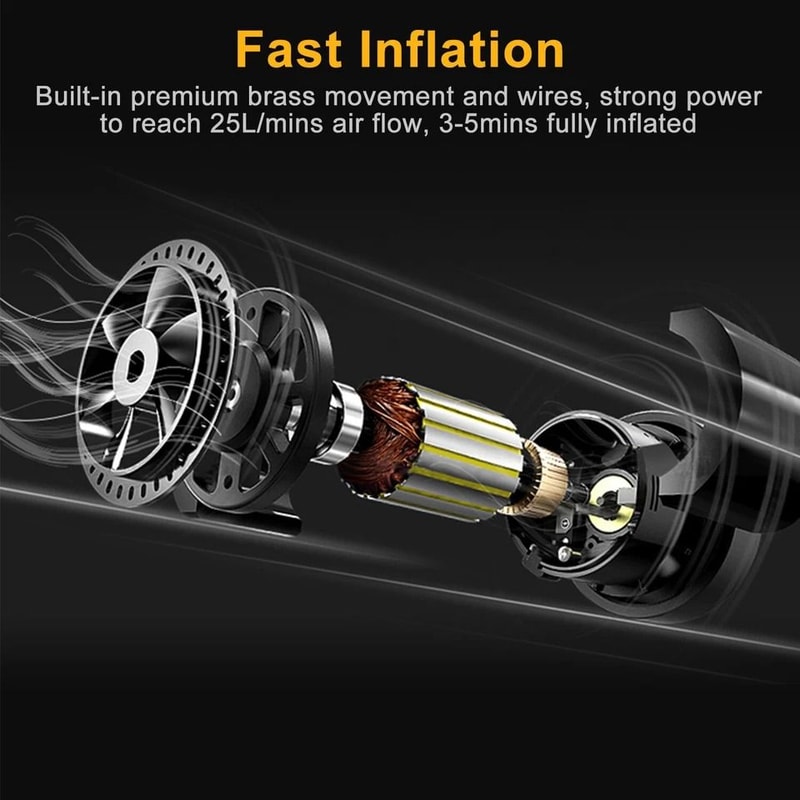 Tire Inflator Portable Car Air Pump Compressor Electric LED Display Auto Shut Off Fast Inflation 10