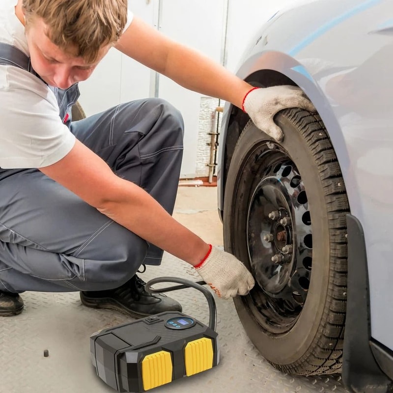 Tire Inflator Portable Car Air Pump Compressor Electric LED Display Auto Shut Off Fast Inflation 8