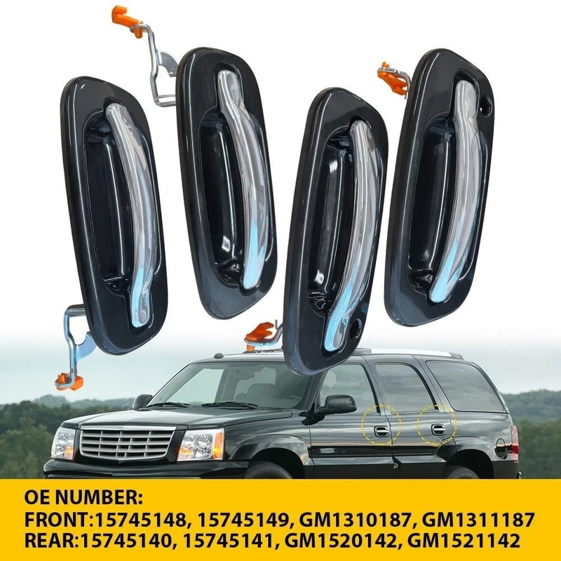 Durable Front Rear Outside Door Handles Set Simple Installation Quality Replacement Parts 10