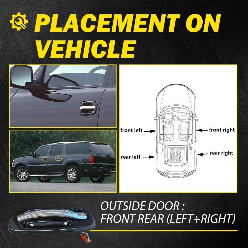 Durable Front Rear Outside Door Handles Set Simple Installation Quality Replacement Parts 5