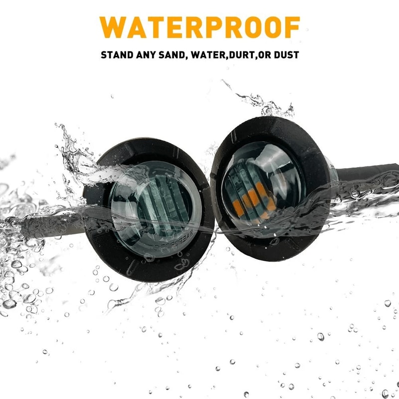 Truck Trailer Round Side Marker Lights LED AmberRed Bullet Light Waterproof DOT SAE 15