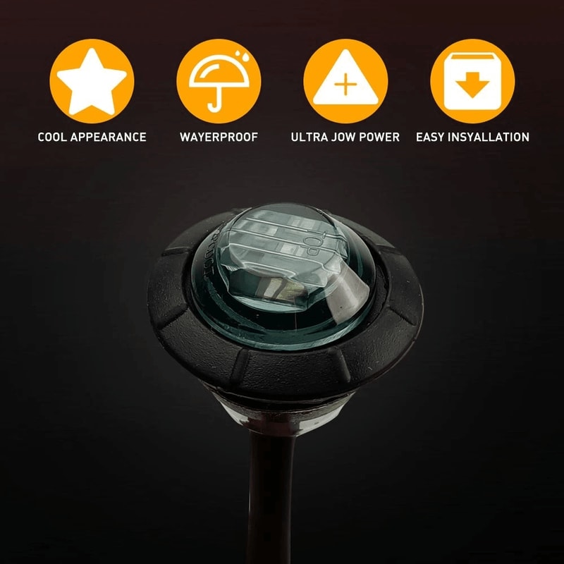 Truck Trailer Round Side Marker Lights LED AmberRed Bullet Light Waterproof DOT SAE 7