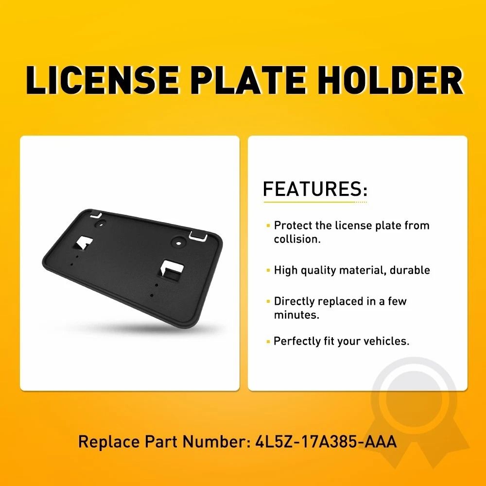 OEM Front Bumper License Plate Bracket Direct Replacement Superior Plastic 3