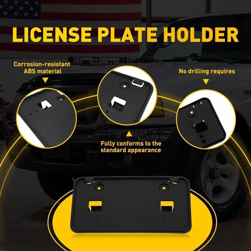 OEM Front Bumper License Plate Bracket Direct Replacement Superior Plastic 5