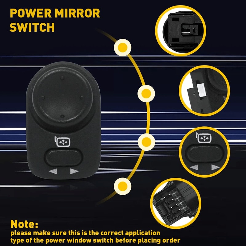 Left Power Mirror Control Switch For LH Driver Side Durable Replacement 3