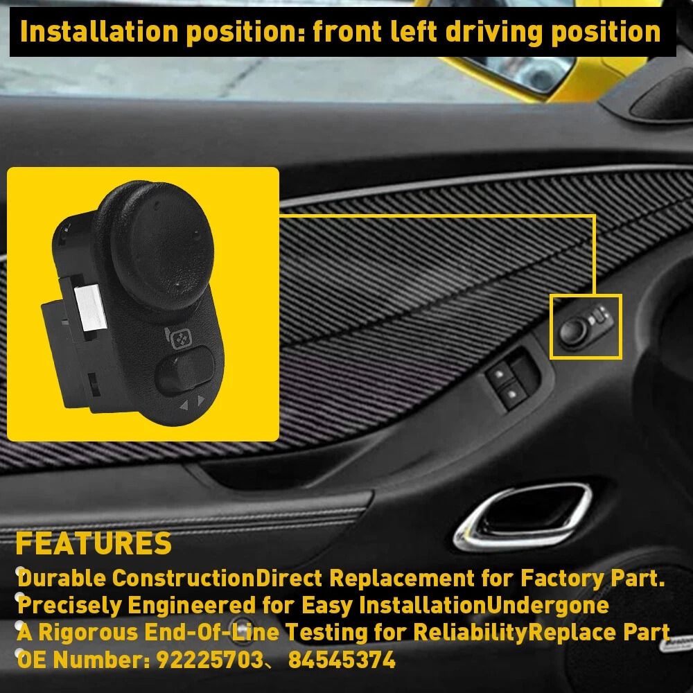 Left Power Mirror Control Switch For LH Driver Side Durable Replacement 6