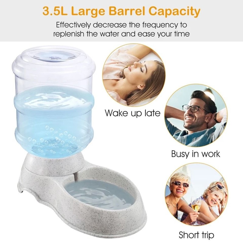 Automatic Gravity Pet Water Dispenser Waterer Feeder For Cats And Dogs SelfRefilling Fountain 4
