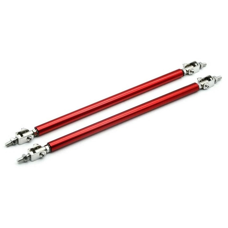 Adjustable Red Front Bumper Lip Splitter Strut Rod Tie Bar For Cars And SUVs 0