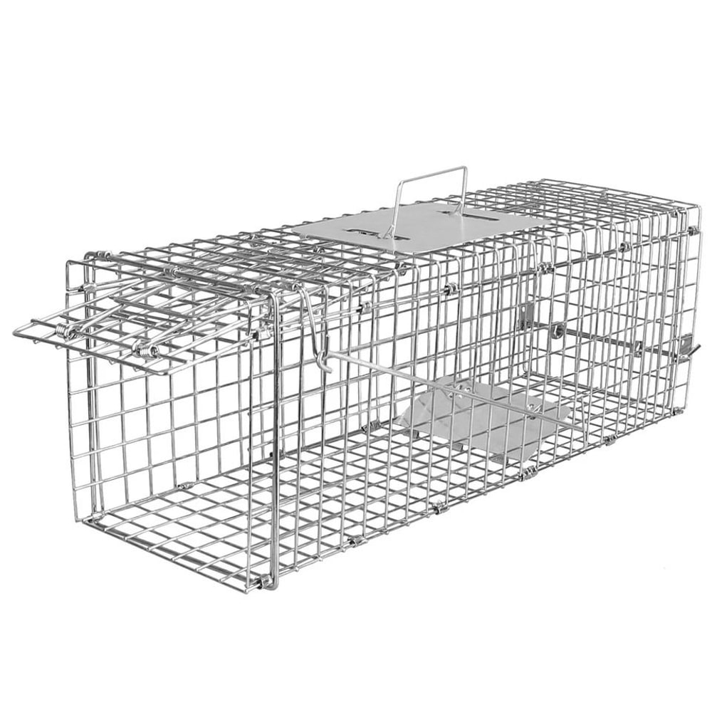 Humane Live Animal Trap Cage Folding Steel Control Cage For Raccoons Cats Foxes Small Animals Saf 1