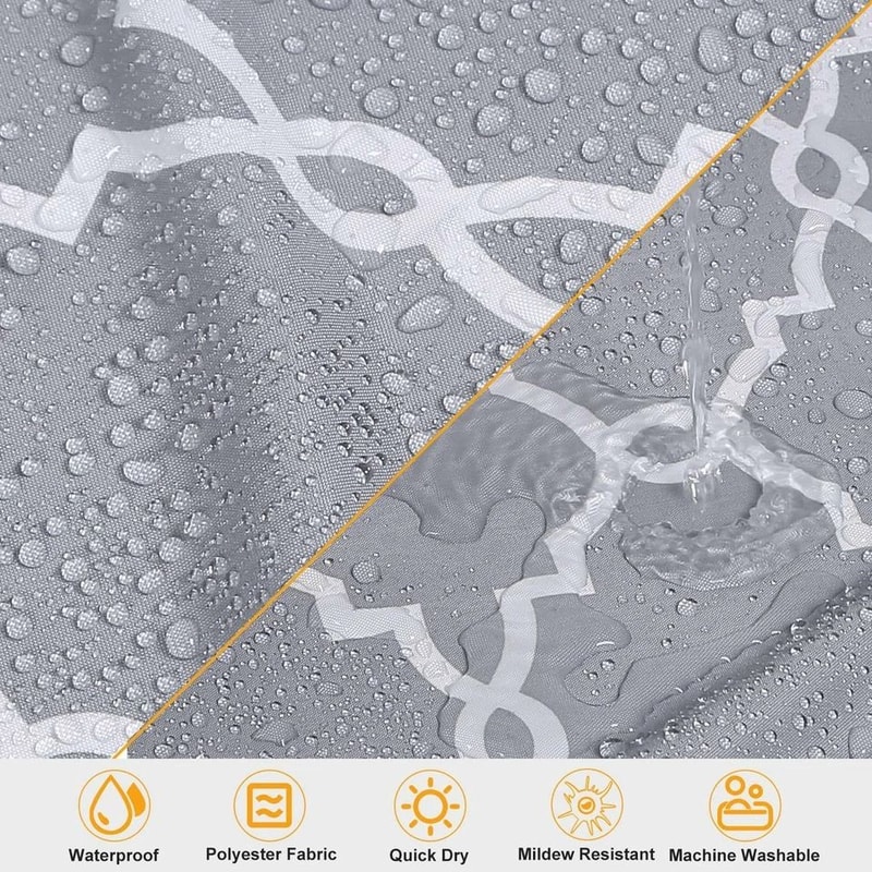 Polyester Shower Curtain Waterproof Bathroom Drapes MildewResistant With EcoFriendly Material 5