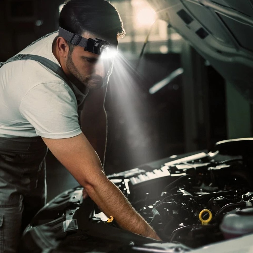 Motion Sensor Activated LED Headlamp Adjustable And Waterproof Lighting Modes Zoom Function 3