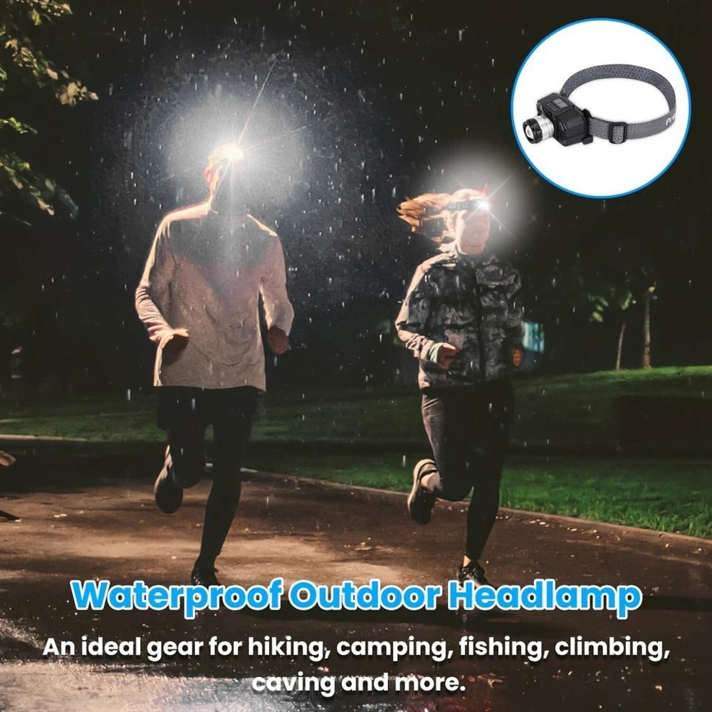 Motion Sensor Activated LED Headlamp Adjustable And Waterproof Lighting Modes Zoom Function 10