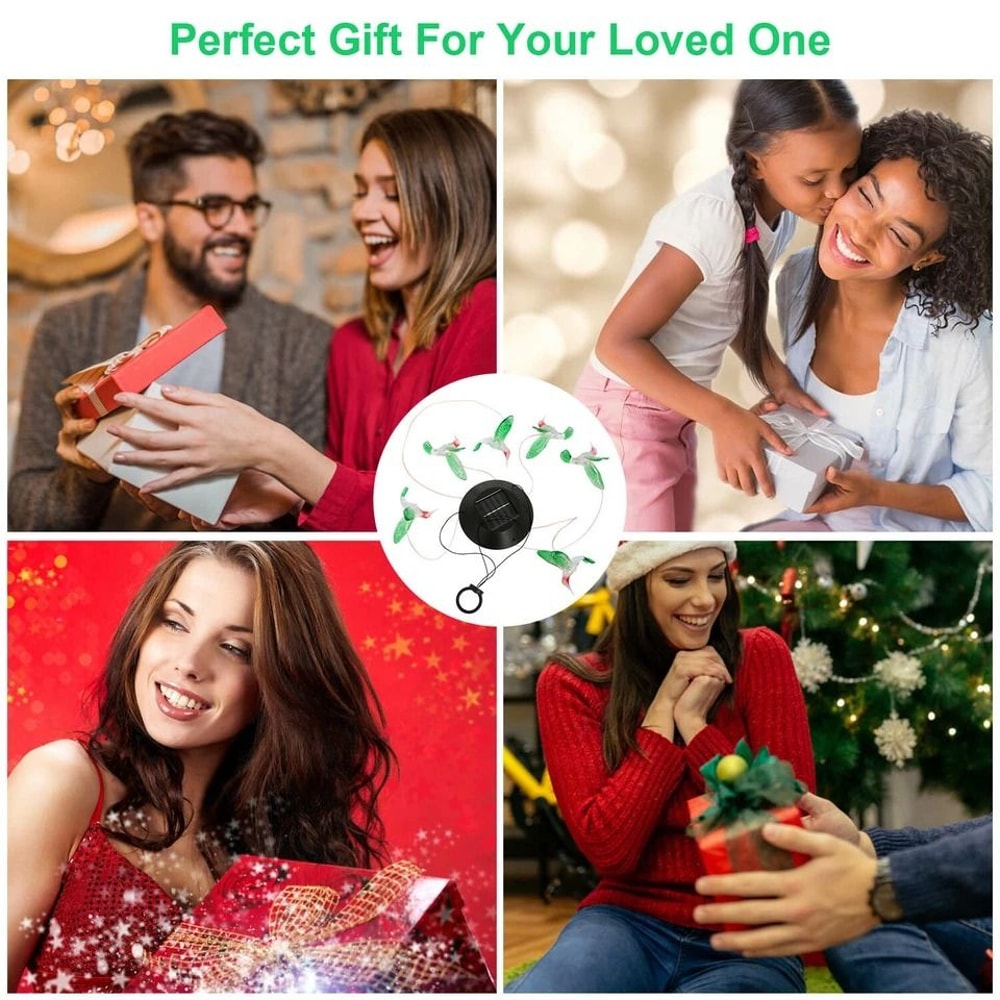 Solar LED Color Changing Birds Wind Chimes Hummingbird Garden Light Perfect Home And Yard Decor 2