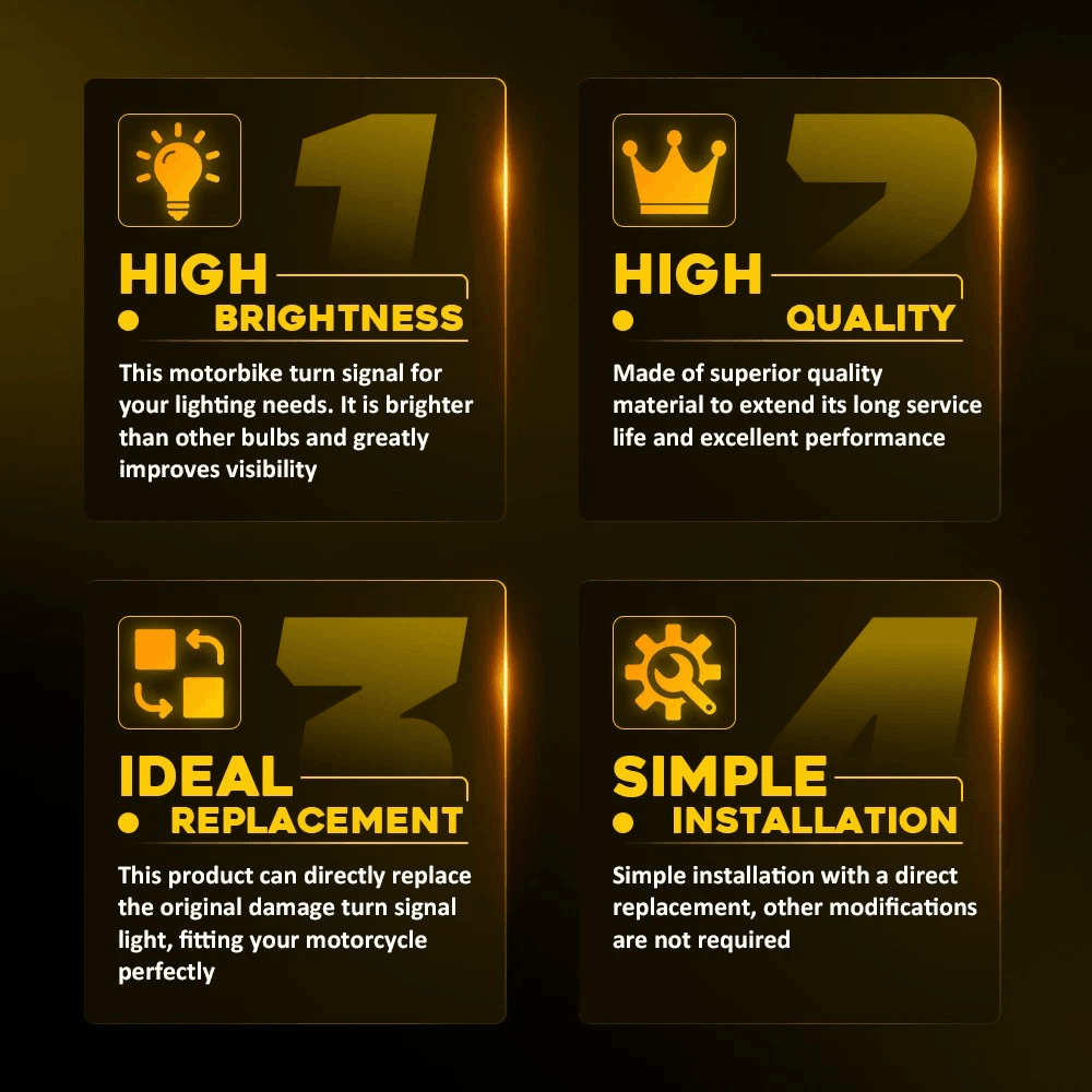 High Brightness LED Flush Mount Turn Signal Lights Waterproof Easy Installation For Motorcycles 6