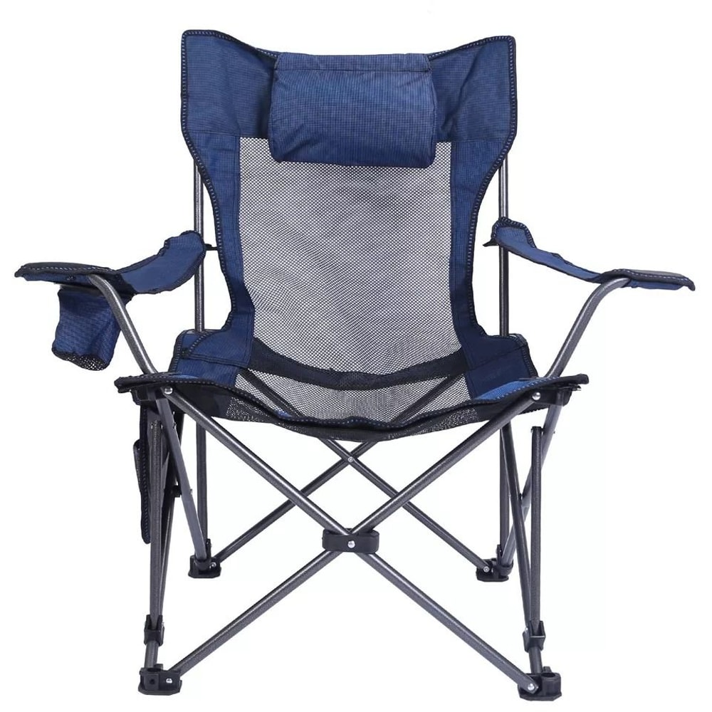 Heavy Duty Steel Camping Lounge Chair Foldable With Reclining Backrest Load Capacity 2