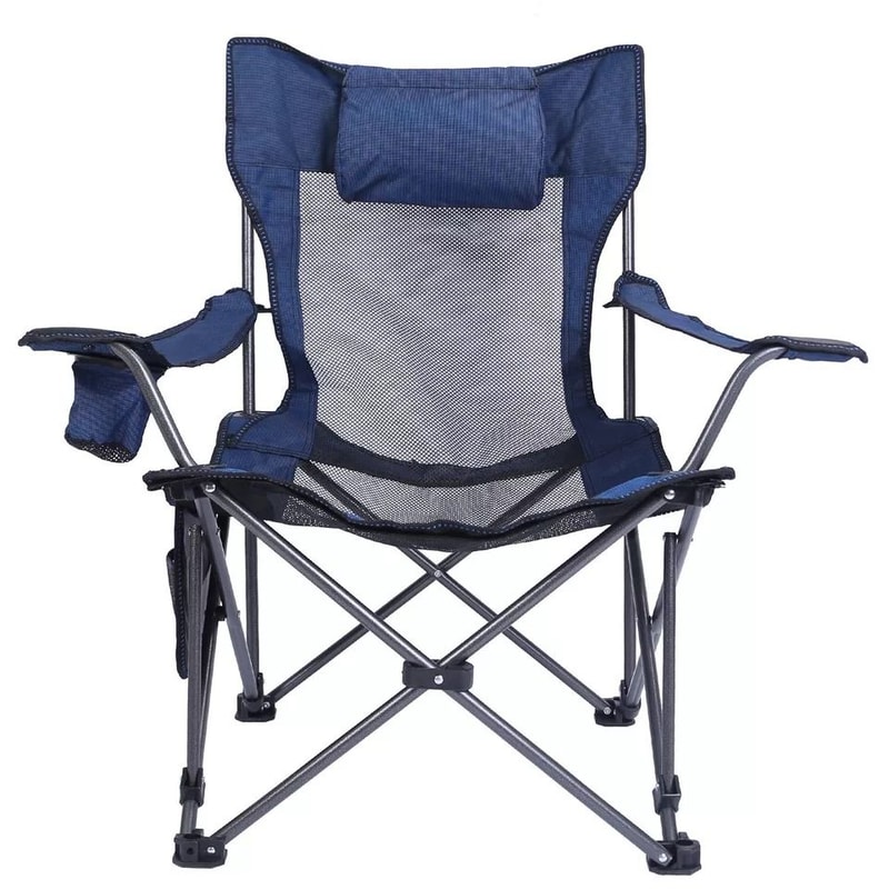 Heavy Duty Steel Camping Lounge Chair Foldable With Reclining Backrest Load Capacity 2