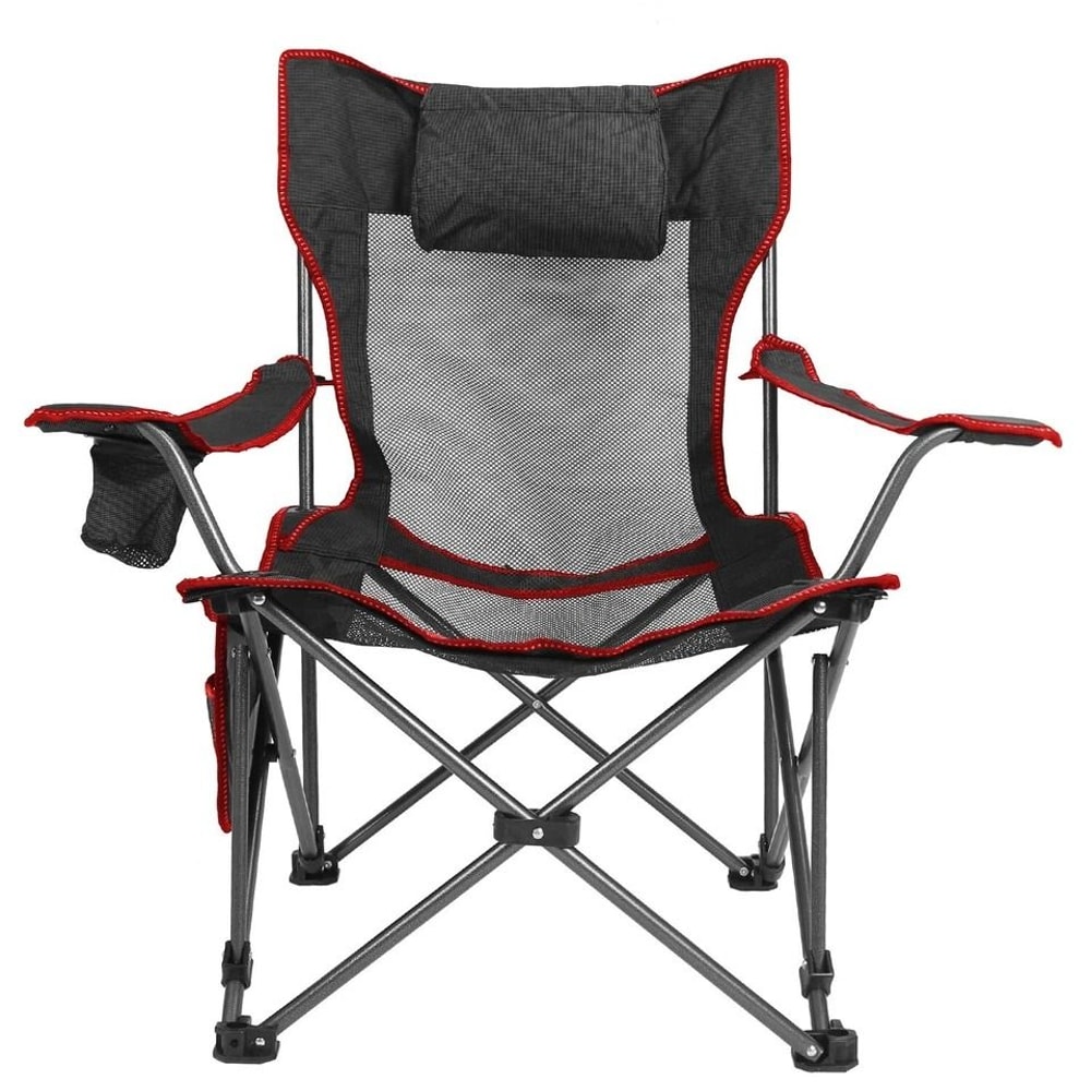 Heavy Duty Steel Camping Lounge Chair Foldable With Reclining Backrest Load Capacity 1