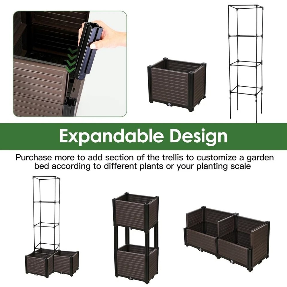 SelfWatering Garden Bed Planter Box Vertical Plants Bin With Lockable Wheels For Easy Yard Mobility 5