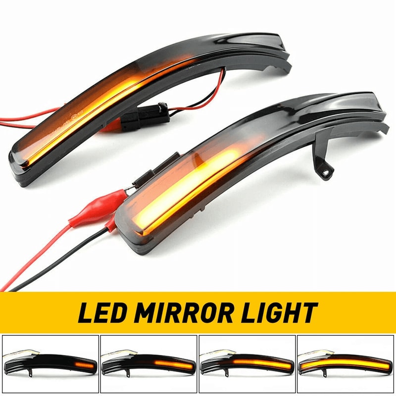 High Brightness LED Smoked Side Mirror Turn Signal Lights Easy Installation 0