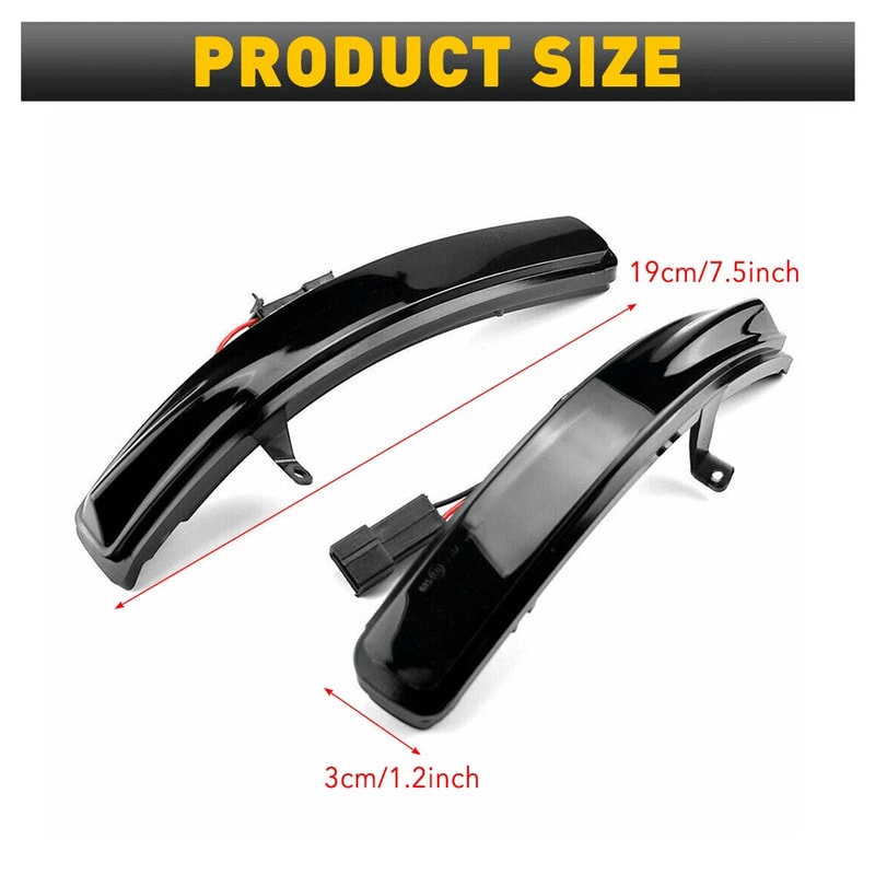 High Brightness LED Smoked Side Mirror Turn Signal Lights Easy Installation 1