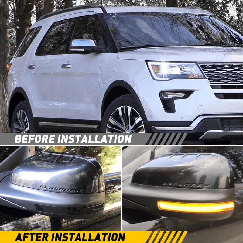 High Brightness LED Smoked Side Mirror Turn Signal Lights Easy Installation 2