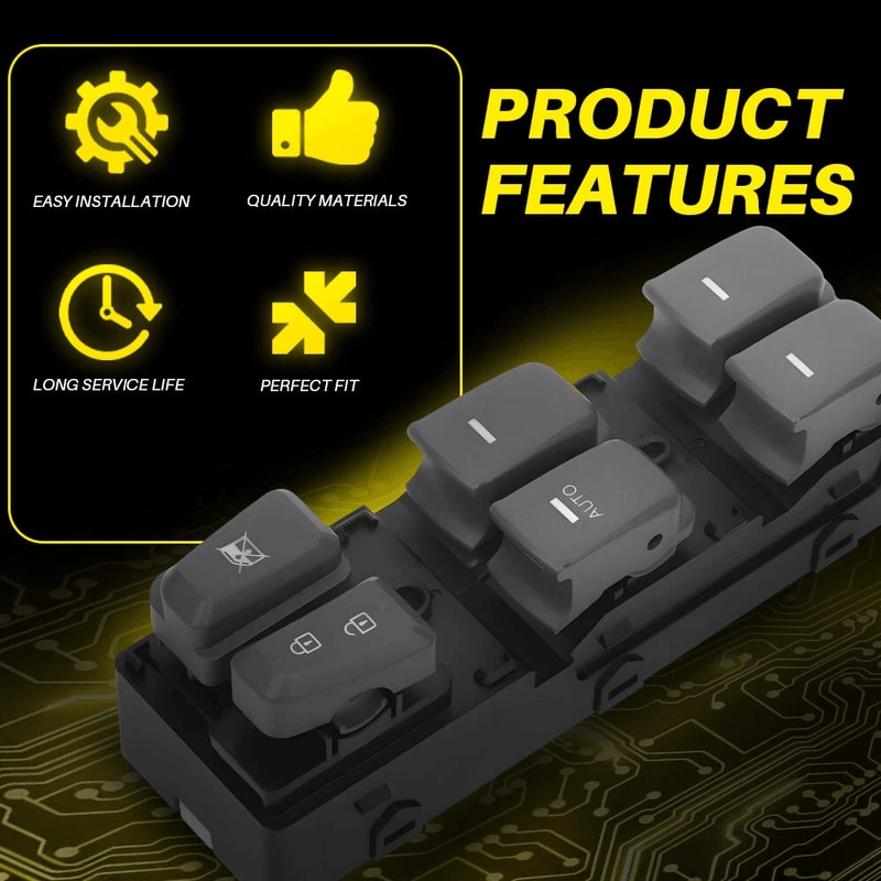 Gray Left Driver Door Power Window Switch Direct Fit Stable 8