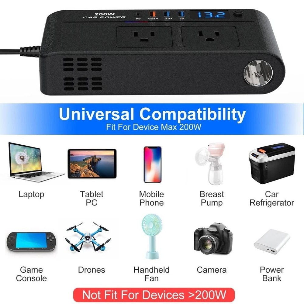 Car Inverter Vehicle Power Converter Perfect For Charging Devices Camping Outdoor Adventures Eme 9
