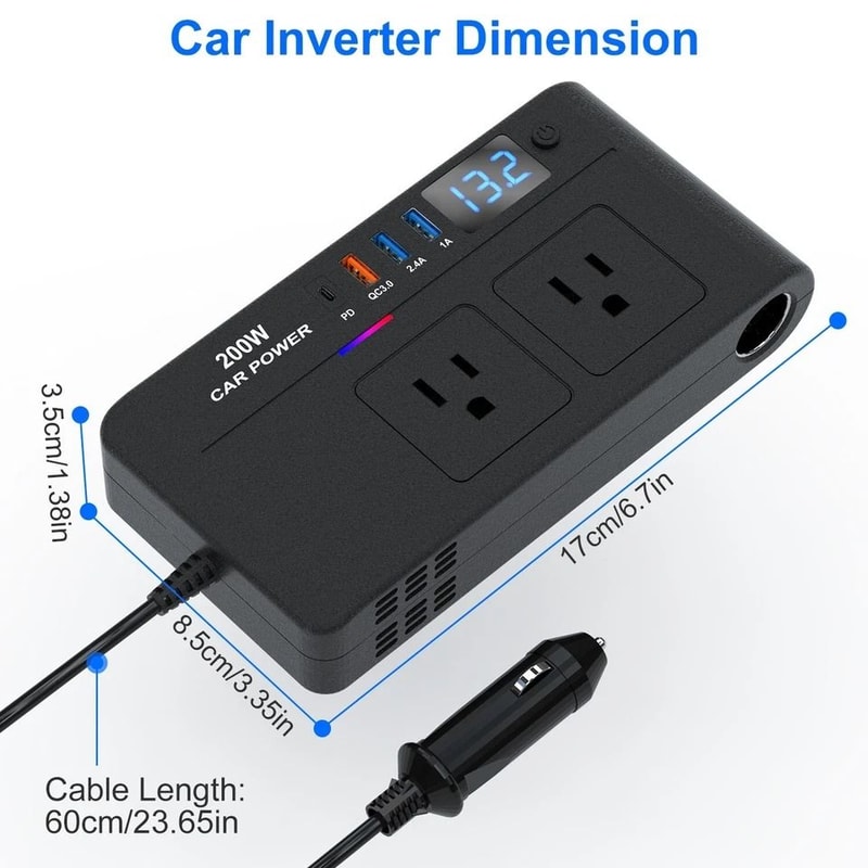 Car Inverter Vehicle Power Converter Perfect For Charging Devices Camping Outdoor Adventures Eme 10