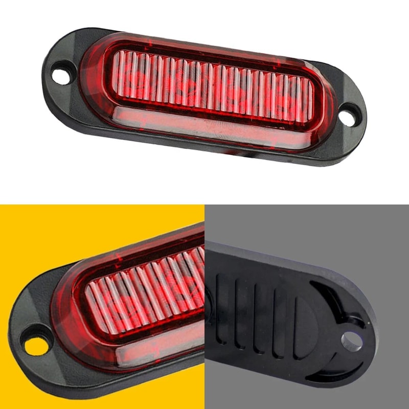 Red LED Side Marker Lights Assembly Clearance Lights For Truck Trailer RV 3