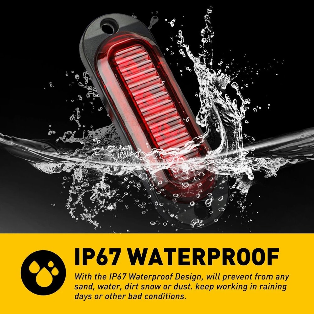 Red LED Side Marker Lights Assembly Clearance Lights For Truck Trailer RV 7