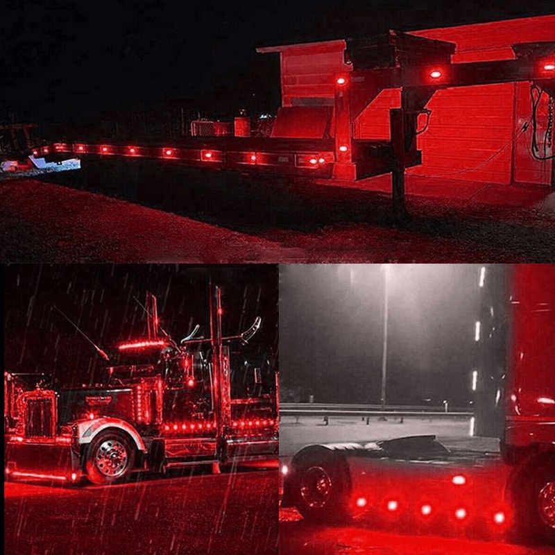 Red LED Side Marker Lights Assembly Clearance Lights For Truck Trailer RV 11